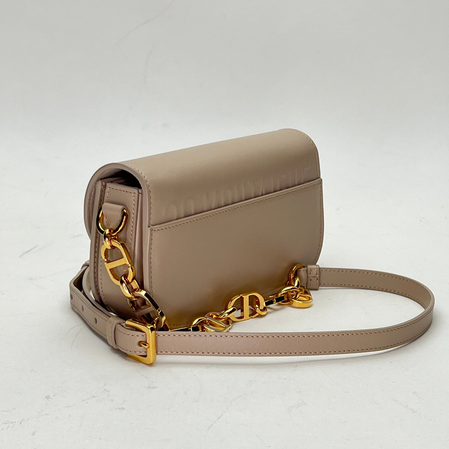 Montaige Avenue Beige Crossbody Bag in Calfskin, Gold hardware