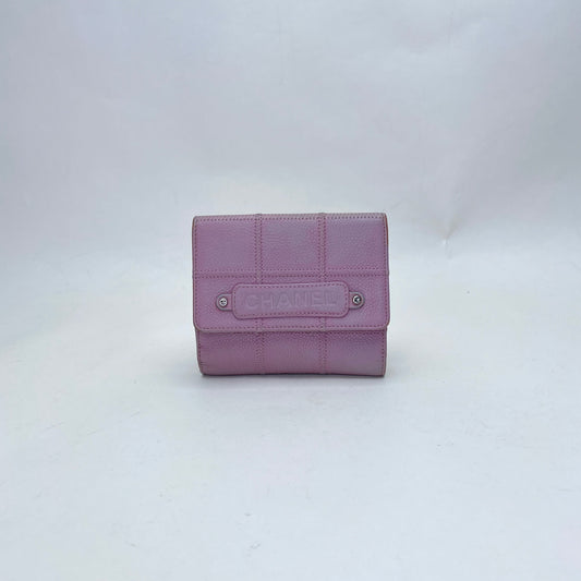 Classic Flap Pink Wallet in Caviar Leather, Silver hardware