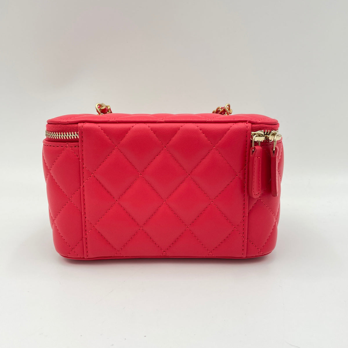Pearl Crush Pink Vanity Bag in Lambskin, Brushed Gold hardware