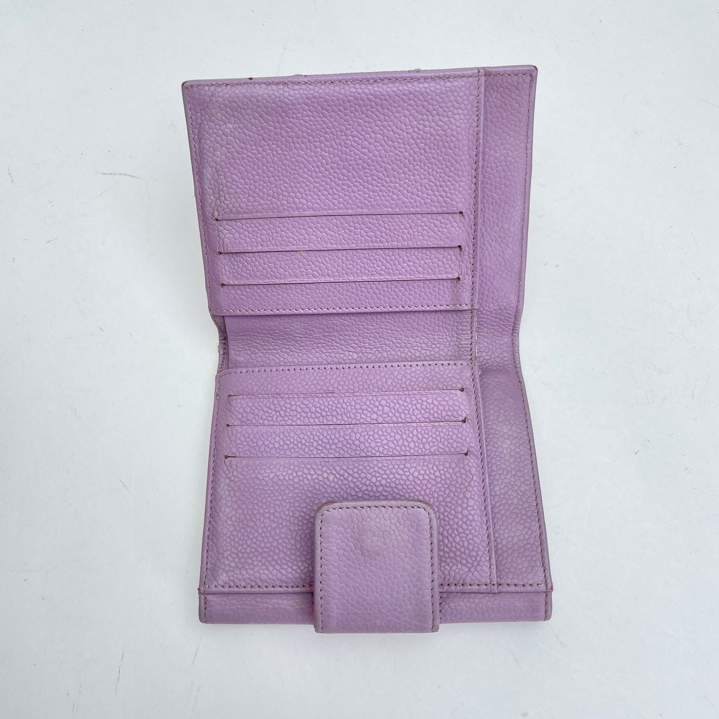 Classic Flap Pink Wallet in Caviar Leather, Silver hardware