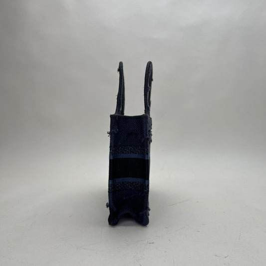 Book Tote Mini Navy Tote Bag in Jacquard