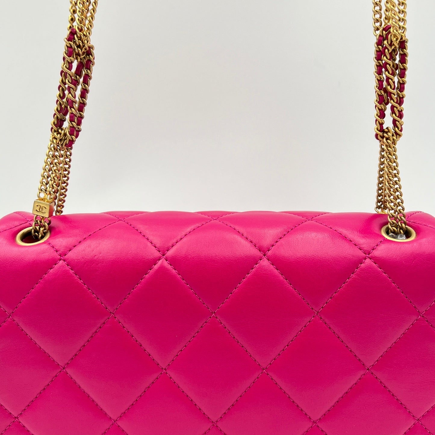 On and On Quilted Flap Pink Shoulder Bag in Lambskin, Gold hardware