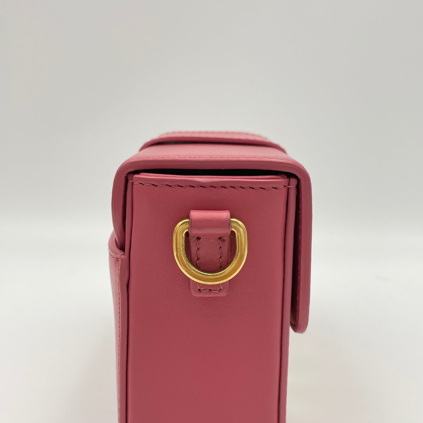 30 Montaigne Box Micro Pink Crossbody Bag in Calfskin, Gold hardware