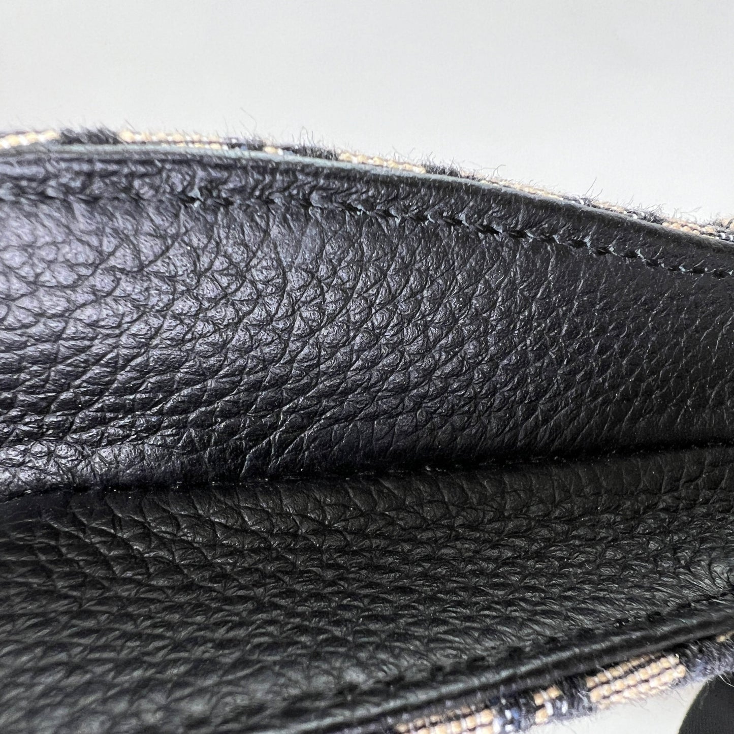 Saddle Navy Shoulder Bag in Jacquard, Gold hardware