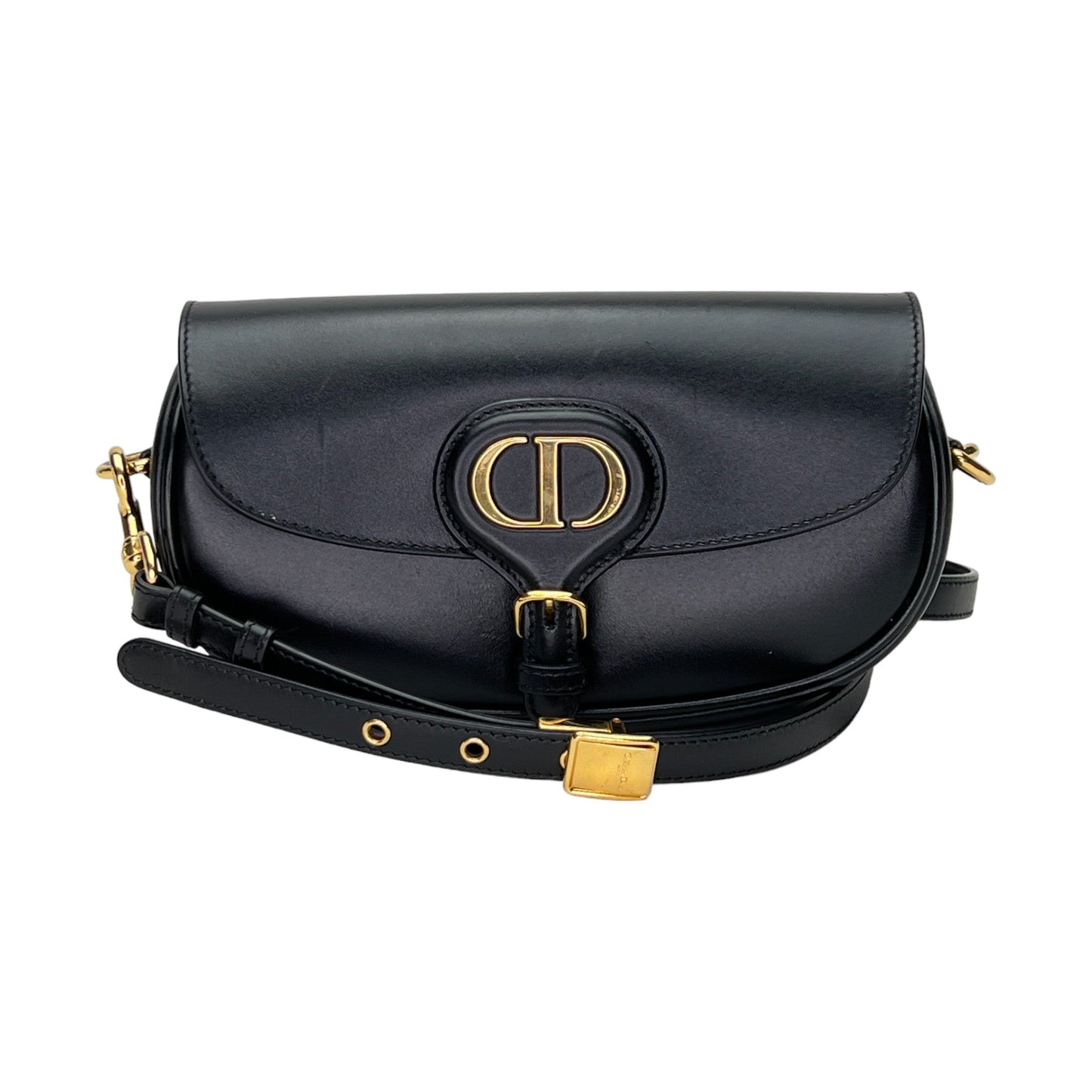 Bobby East West Black Crossbody Bag in Calfskin, Gold hardware