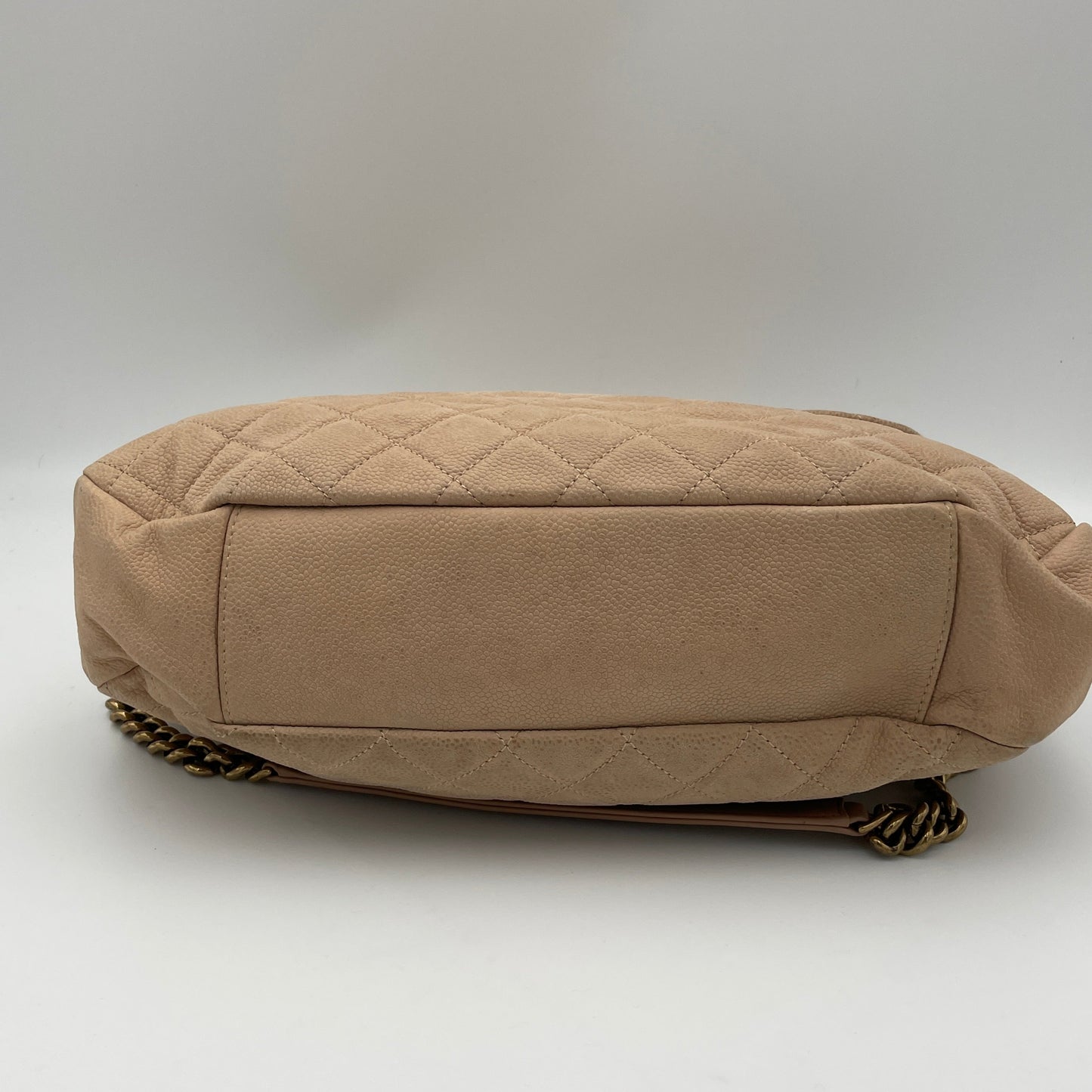 Flap Bag One Size Beige Shoulder Bag in Lambskin, Gold hardware