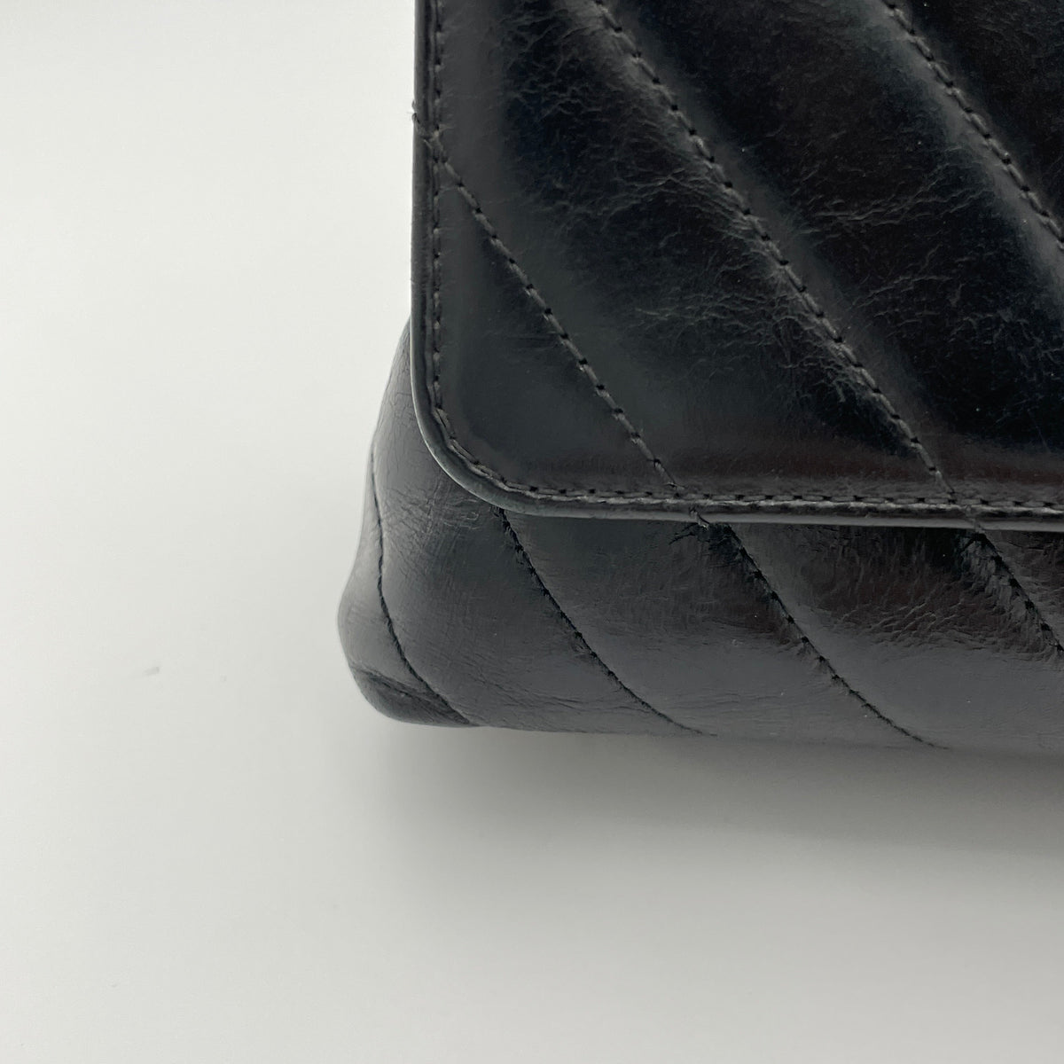 Coco Flap Black Top Handle Bag in Calfskin, Gold hardware