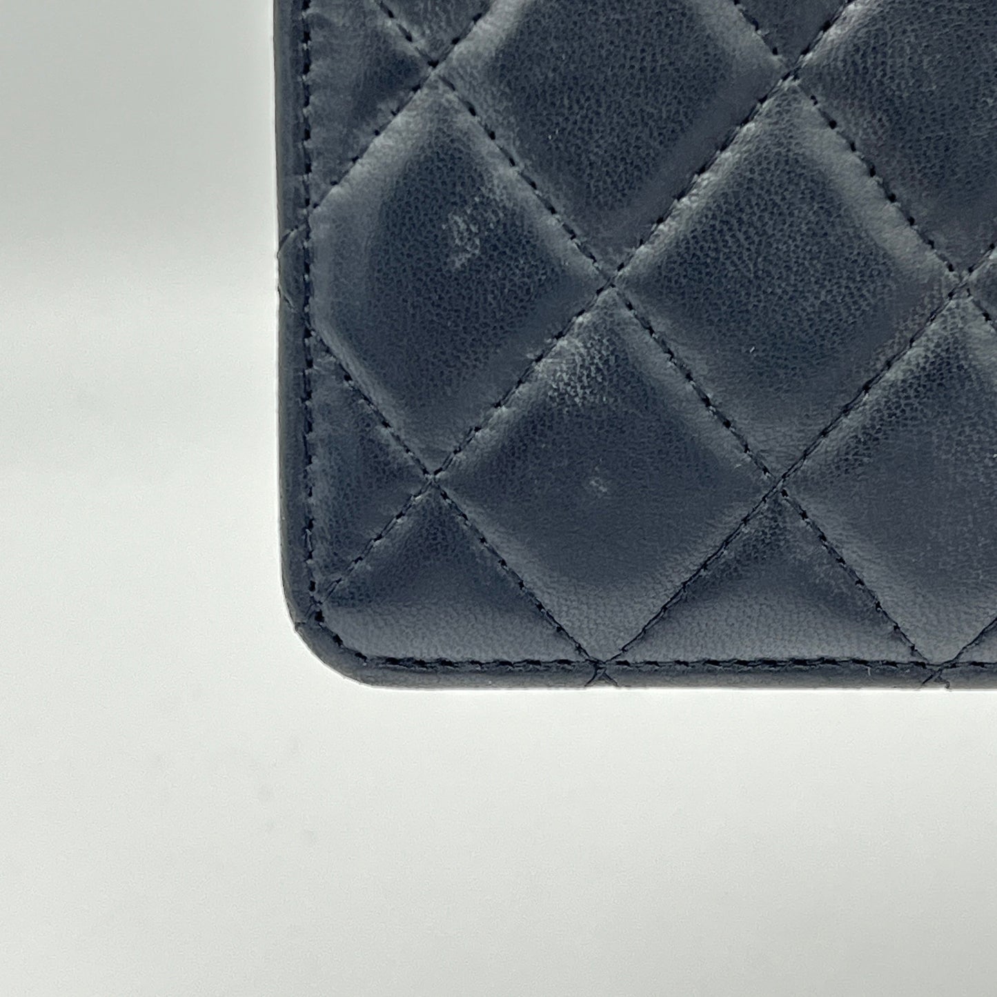 CC Quilted Wallet Black Wallet in Lambskin, Silver hardware