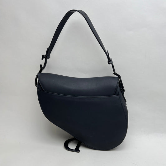 Saddle Medium with strap Shoulder Bag in Calfskin, Lacquered Metal hardware