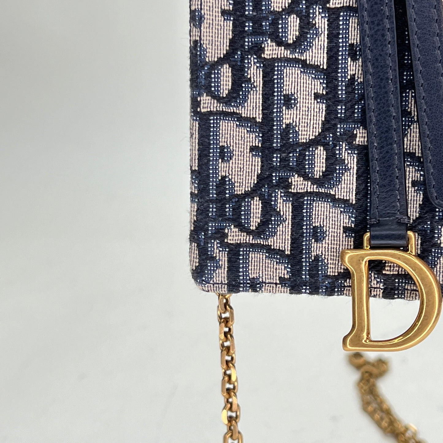 Dior Oblique Navy Crossbody Bag in Jacquard, Gold hardware