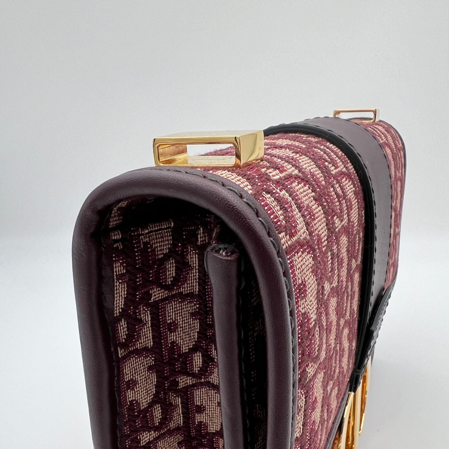 30 Montaigne Red Shoulder Bag in Jacquard, Gold hardware
