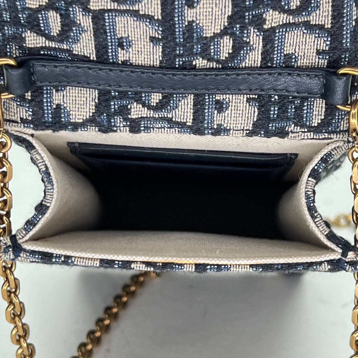 Dior Oblique Navy Crossbody Bag in Jacquard, Gold hardware