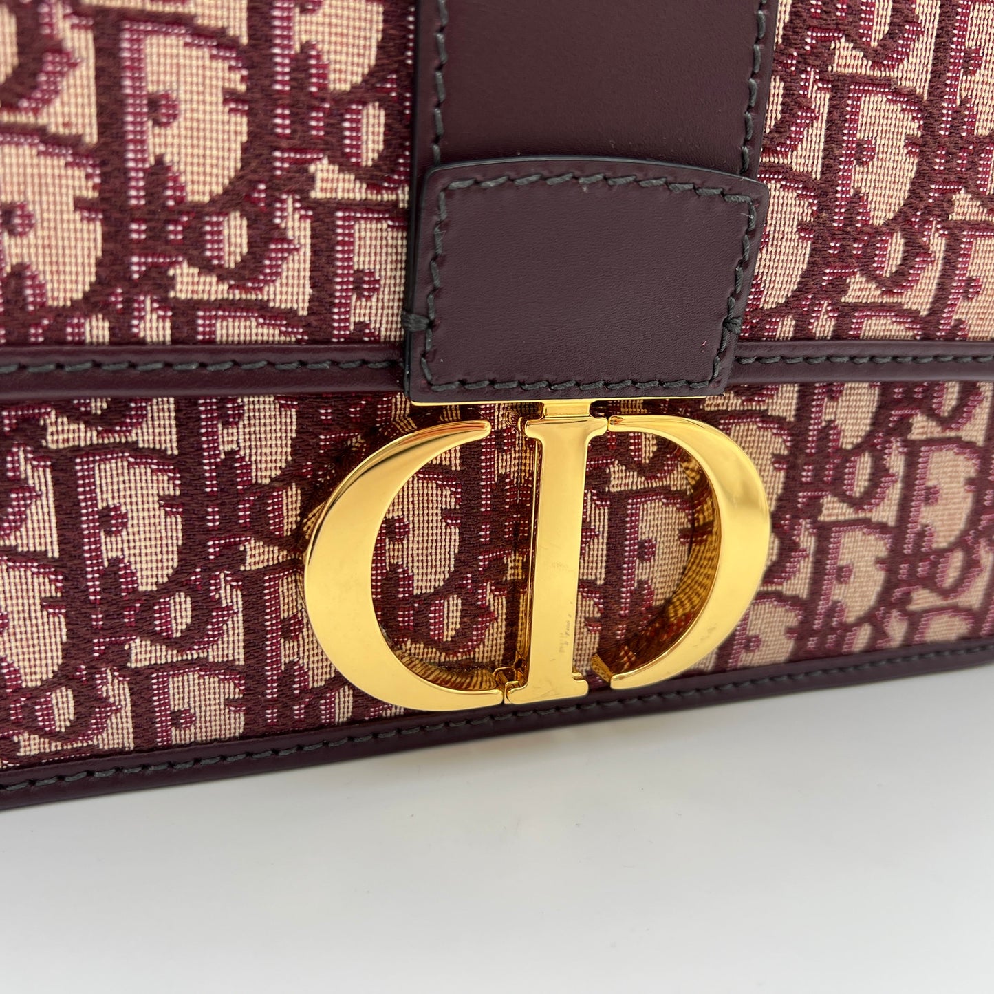 30 Montaigne Red Shoulder Bag in Jacquard, Gold hardware