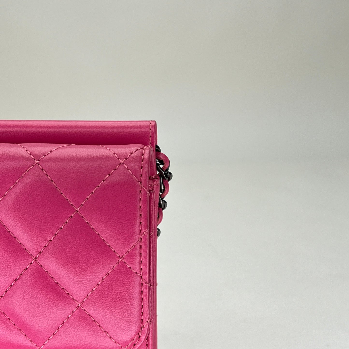 Crossing Times Medium Pink Crossbody Bag in Lambskin, Ruthenium hardware