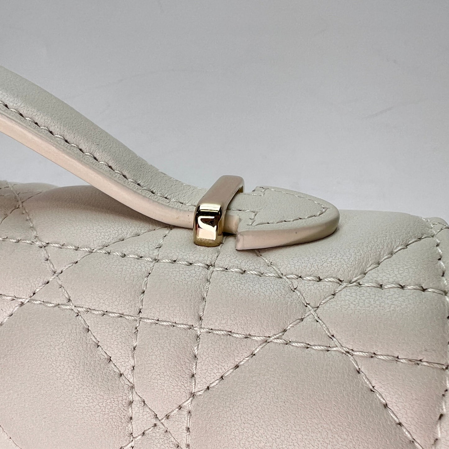 My Dior White Crossbody Bag in Lambskin, Light Gold hardware