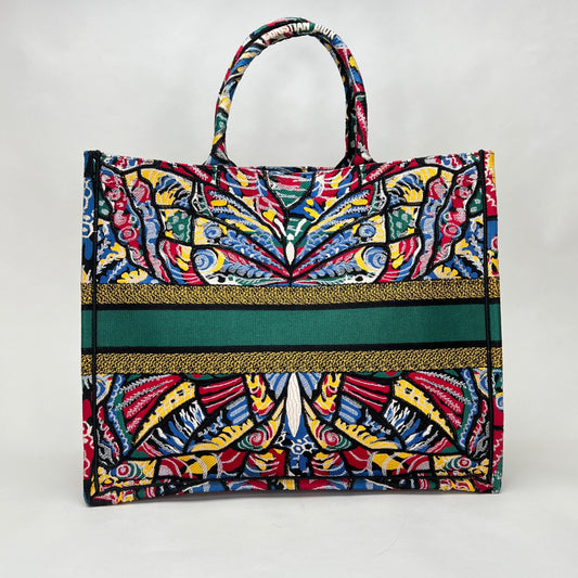 MULTICOLOUR LARGE BUTTERFLY BOOK Tote Bag Large Multi-colour Tote Bag in Canvas