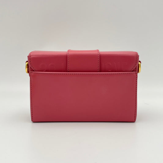 30 Montaigne Box Micro Pink Crossbody Bag in Calfskin, Gold hardware