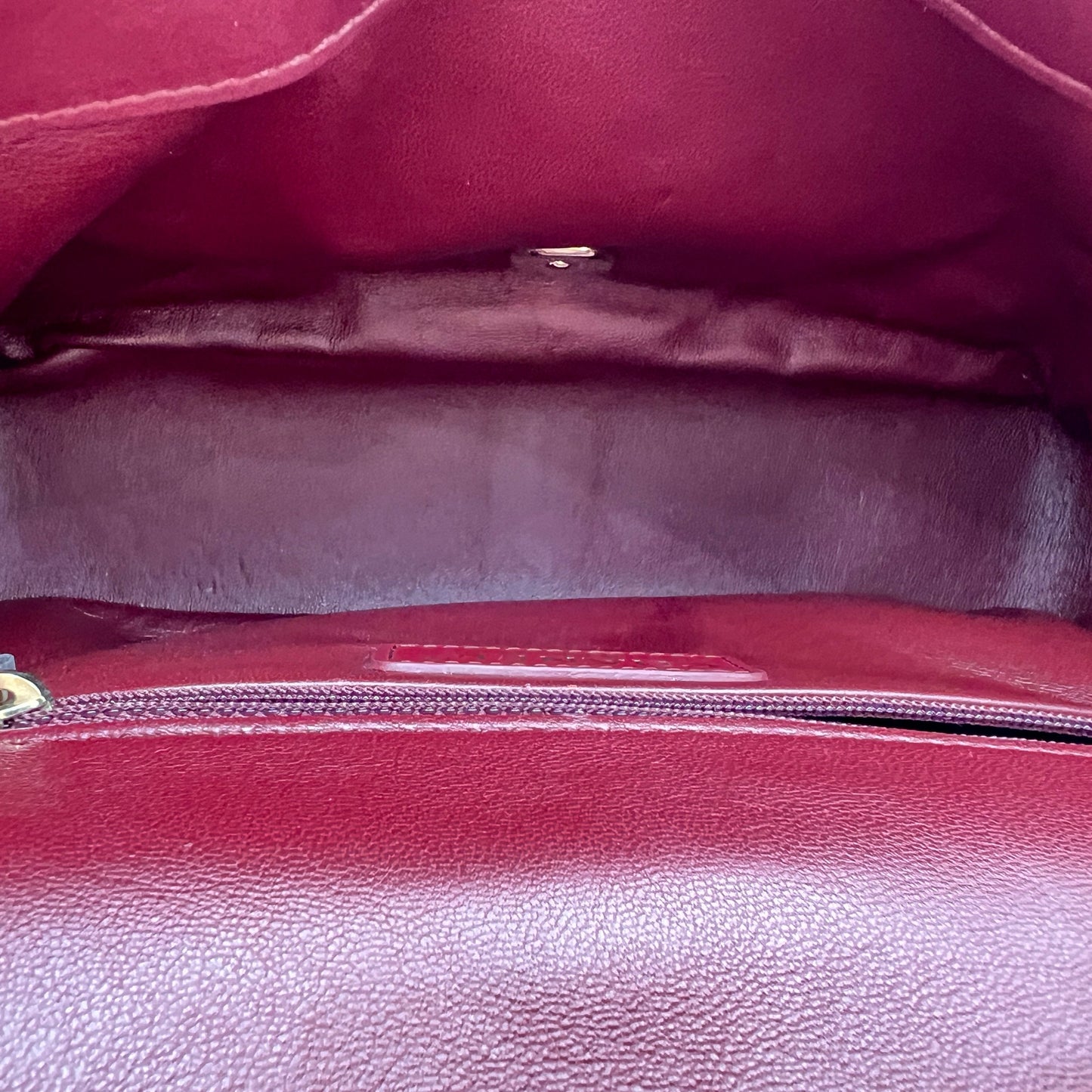 Easy Carry Flap Maroon Shoulder Bag in Lambskin, Gold hardware