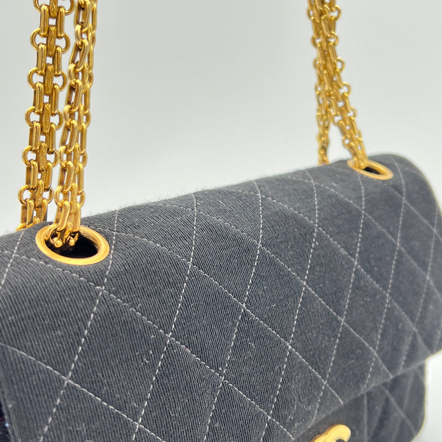 Timeless Classic Flap Small Black Shoulder Bag in Jersey, Gold hardware