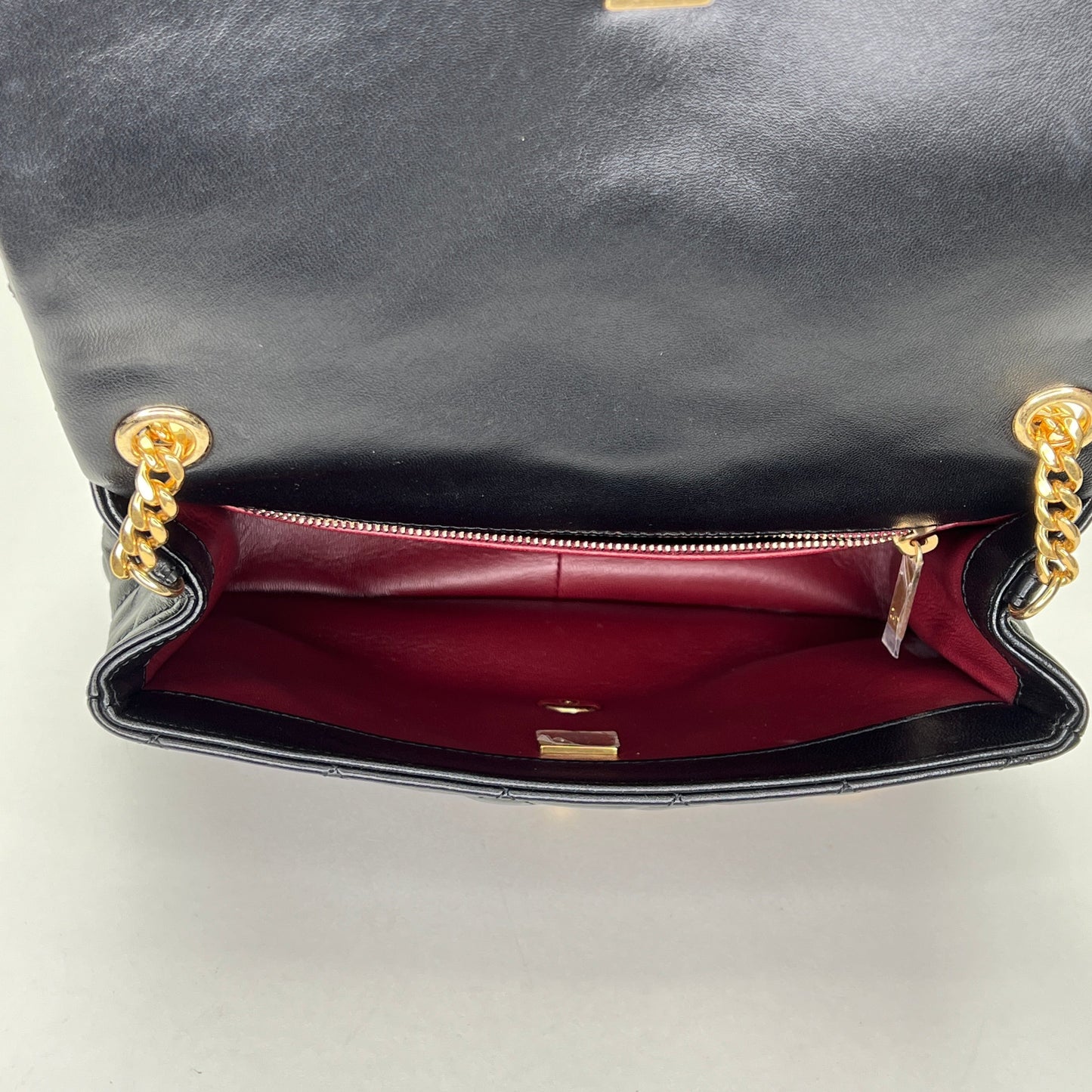 CC Flap Small Black Crossbody Bag in Lambskin, Gold hardware