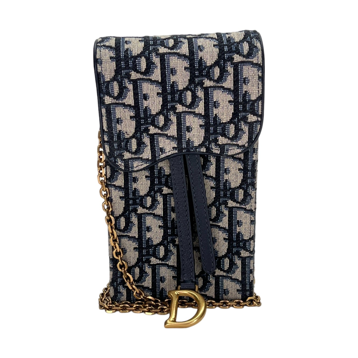 Dior Oblique Navy Crossbody Bag in Jacquard, Gold hardware