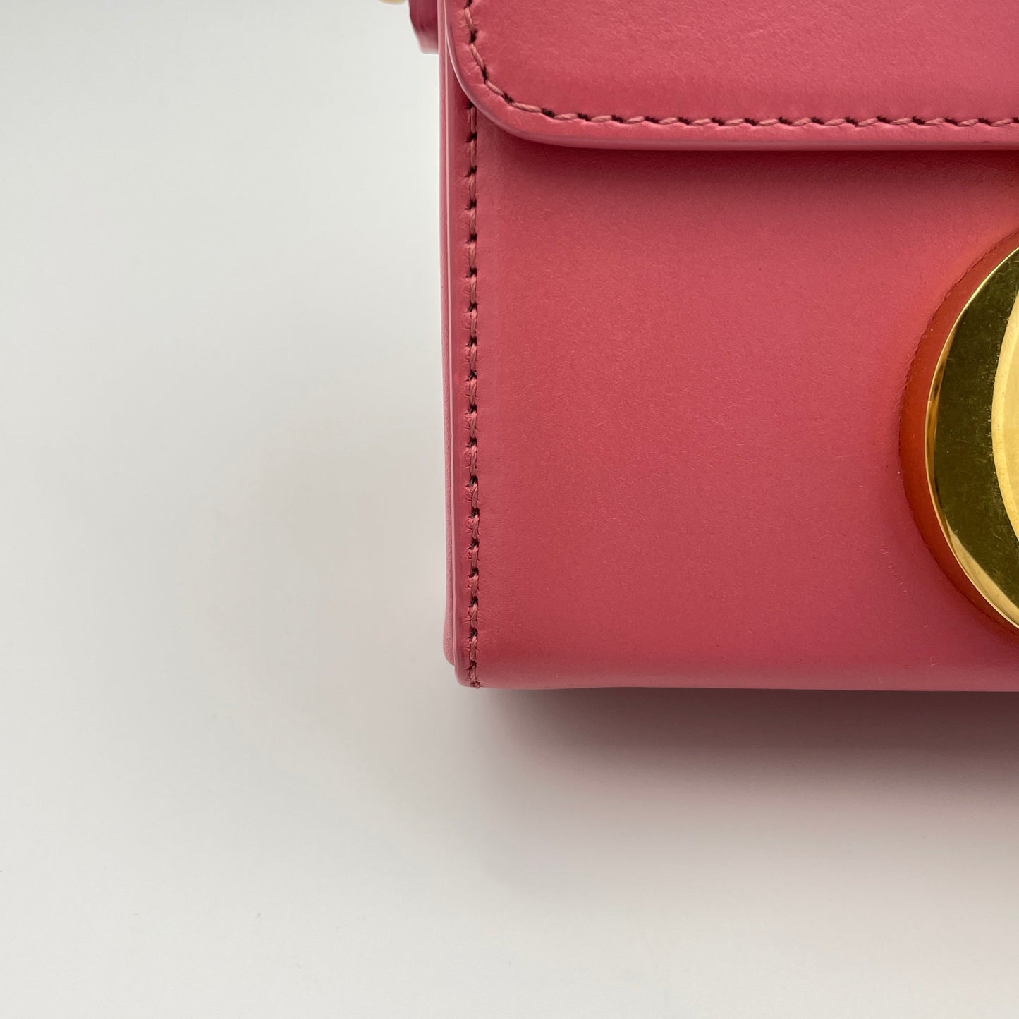 30 Montaigne Box Micro Pink Crossbody Bag in Calfskin, Gold hardware