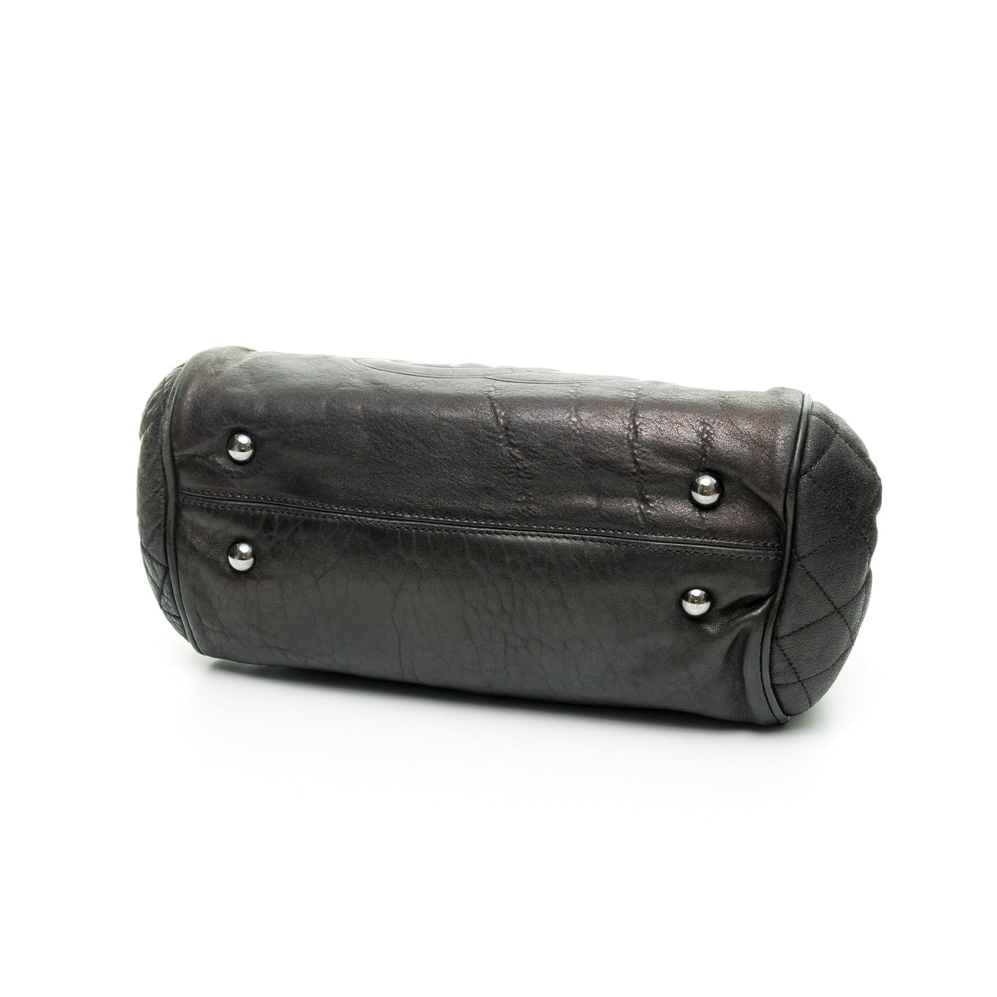 Perfect Day Black Shoulder Bag in Calfskin, Silver hardware