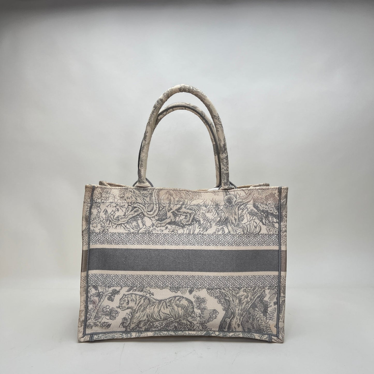 Book Tote Medium Grey Tote Bag in Canvas