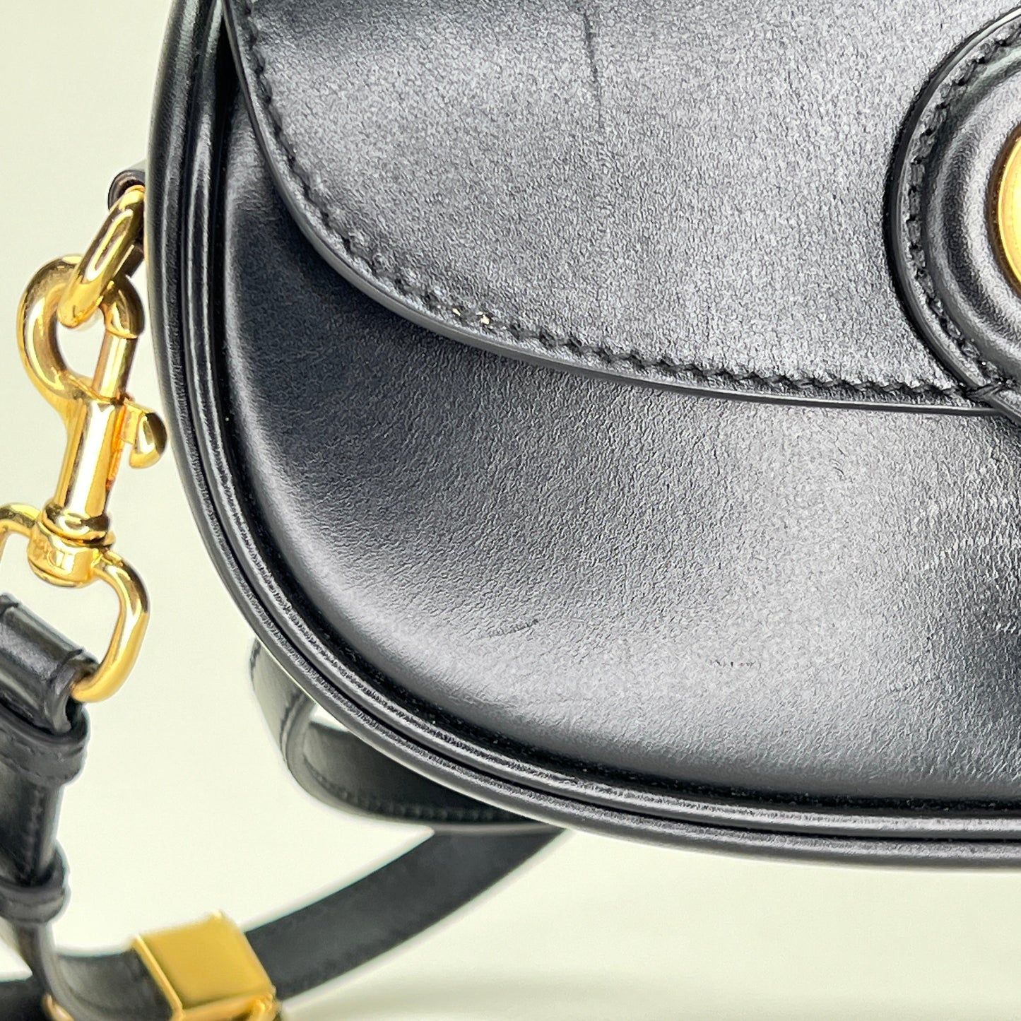 Bobby East West Black Crossbody Bag in Calfskin, Gold hardware