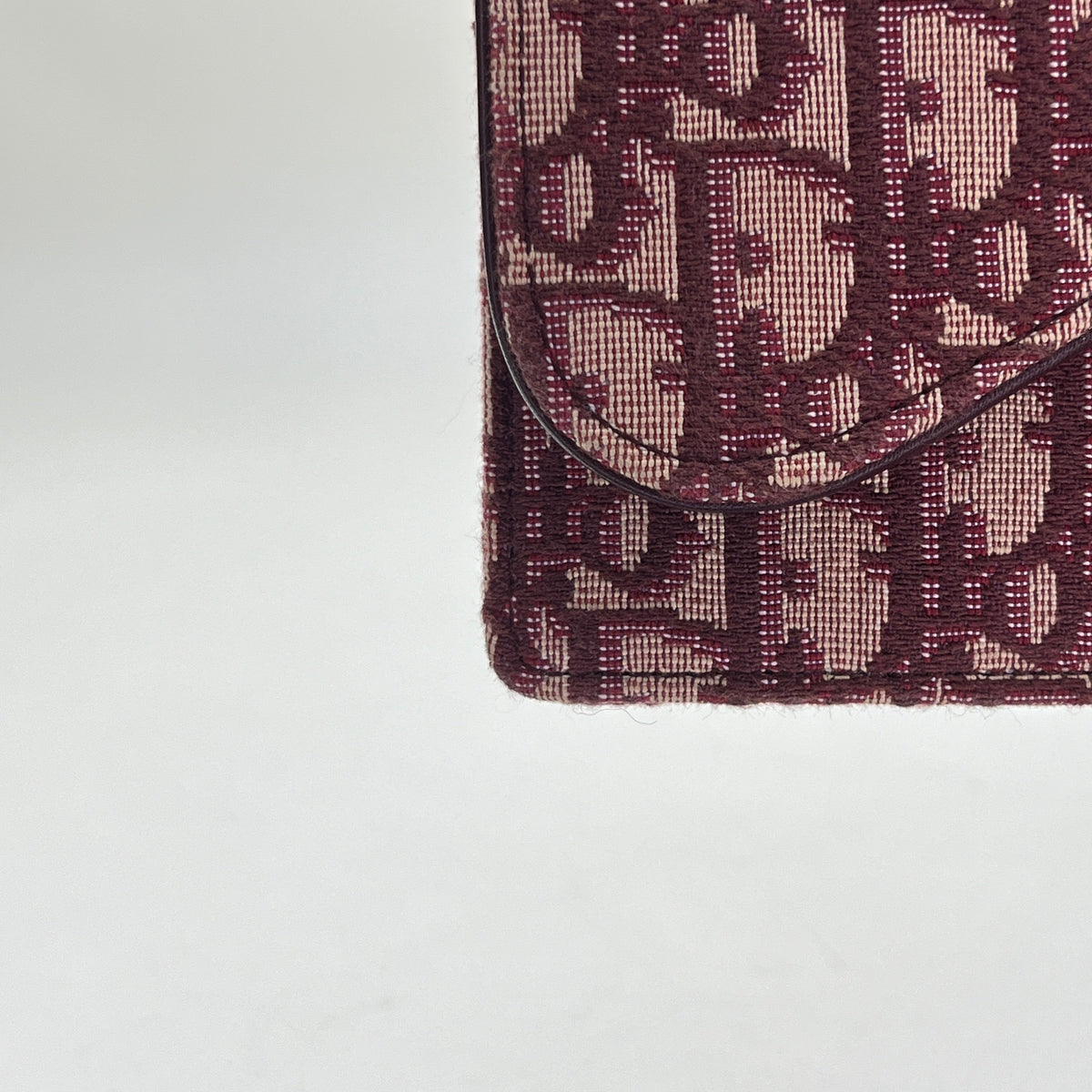 Oblique Saddle Maroon Belt Bag in Jacquard, Gold hardware