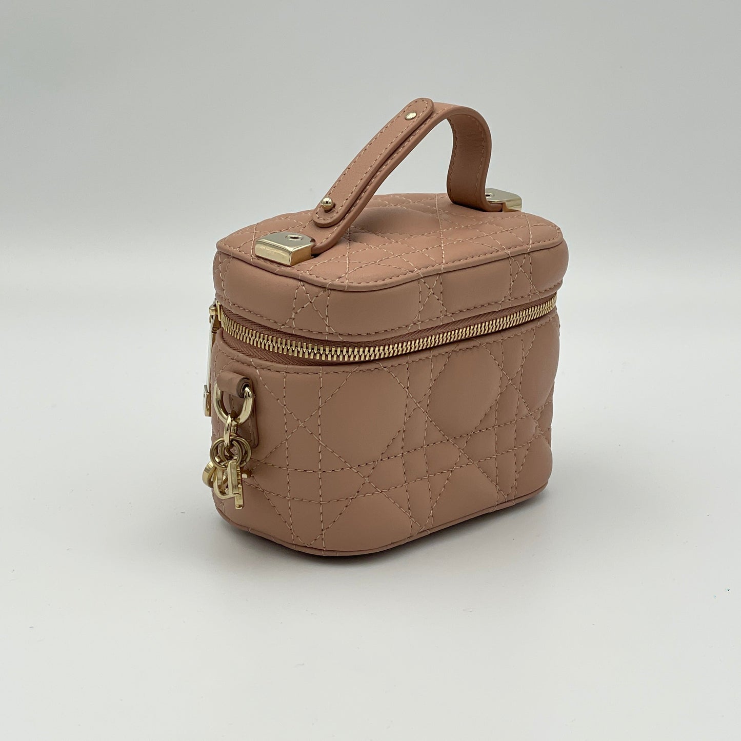 Lady Dior Micro Pink Vanity Bag in Lambskin, Light Gold hardware