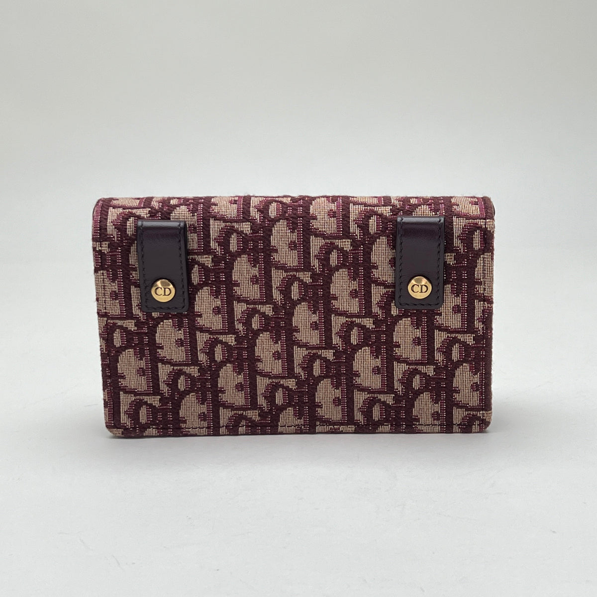 Oblique Saddle Maroon Belt Bag in Jacquard, Gold hardware