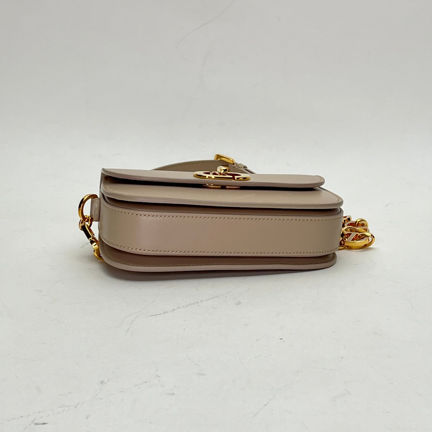 Montaige Avenue Beige Crossbody Bag in Calfskin, Gold hardware