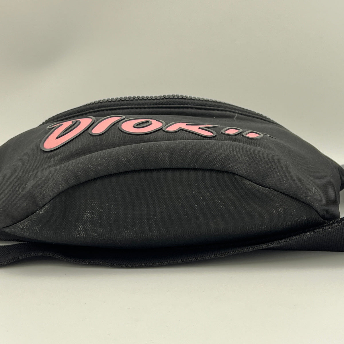 x Kaws Black Belt Bag in Nylon, Silver hardware