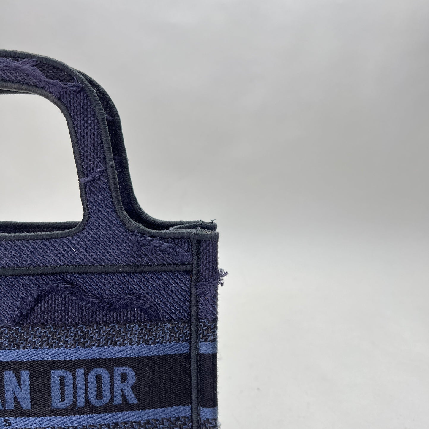 Book Tote Mini Navy Tote Bag in Jacquard