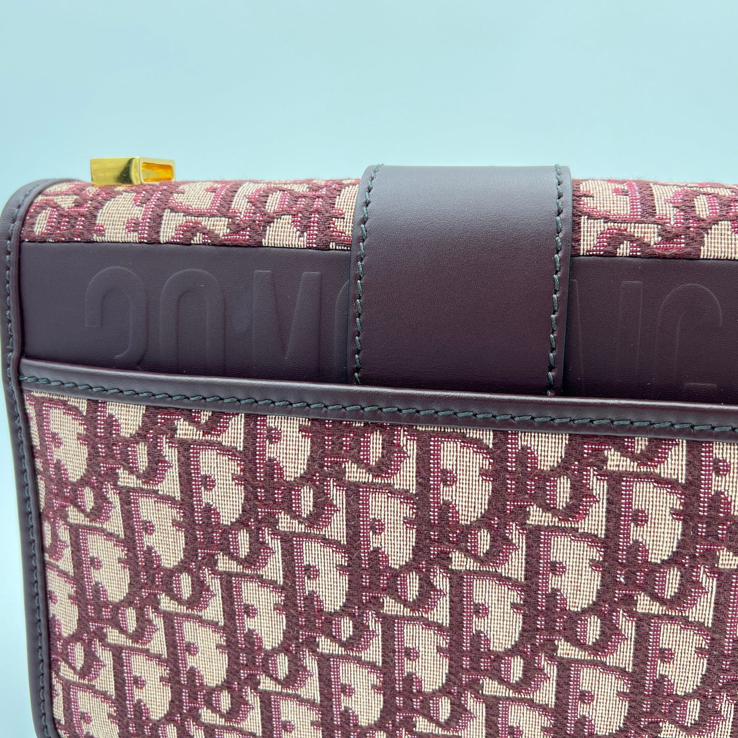 30 Montaigne Red Shoulder Bag in Jacquard, Gold hardware