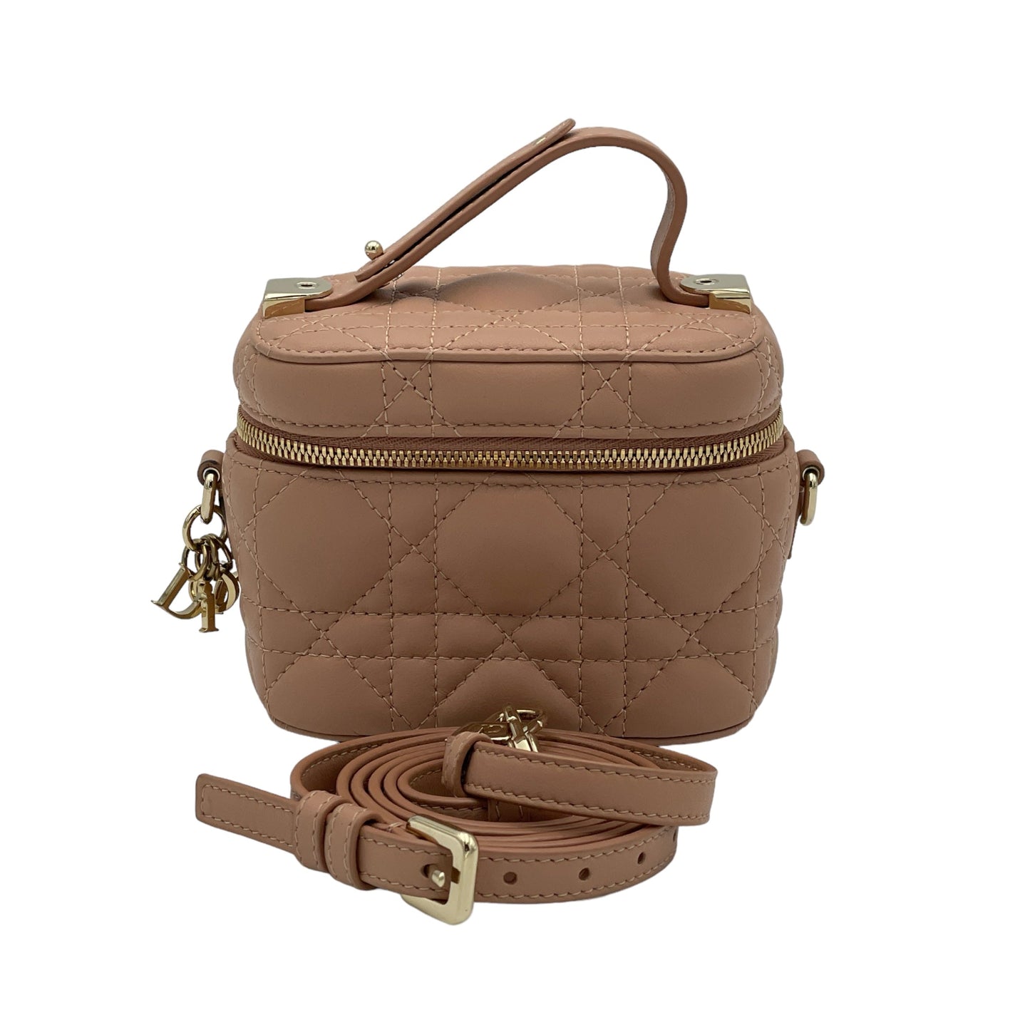 Lady Dior Micro Pink Vanity Bag in Lambskin, Light Gold hardware