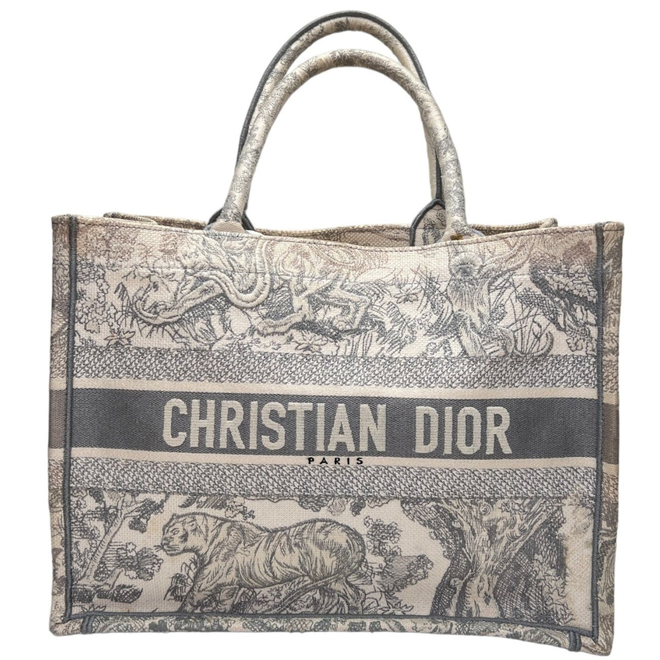 Book Tote Medium Grey Tote Bag in Canvas