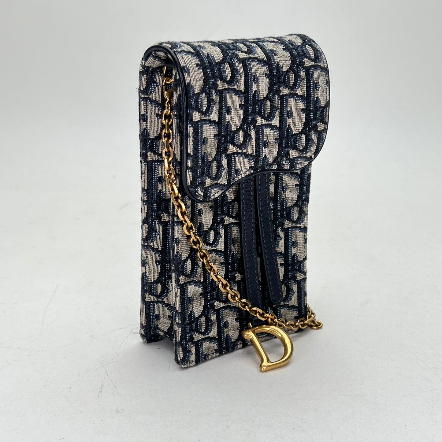 Dior Oblique Navy Crossbody Bag in Jacquard, Gold hardware