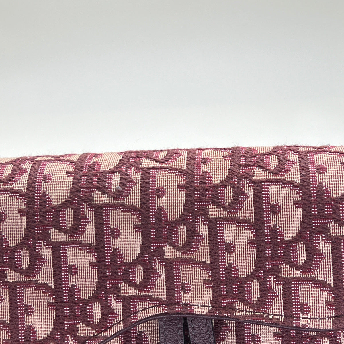 Oblique Saddle Maroon Belt Bag in Jacquard, Gold hardware
