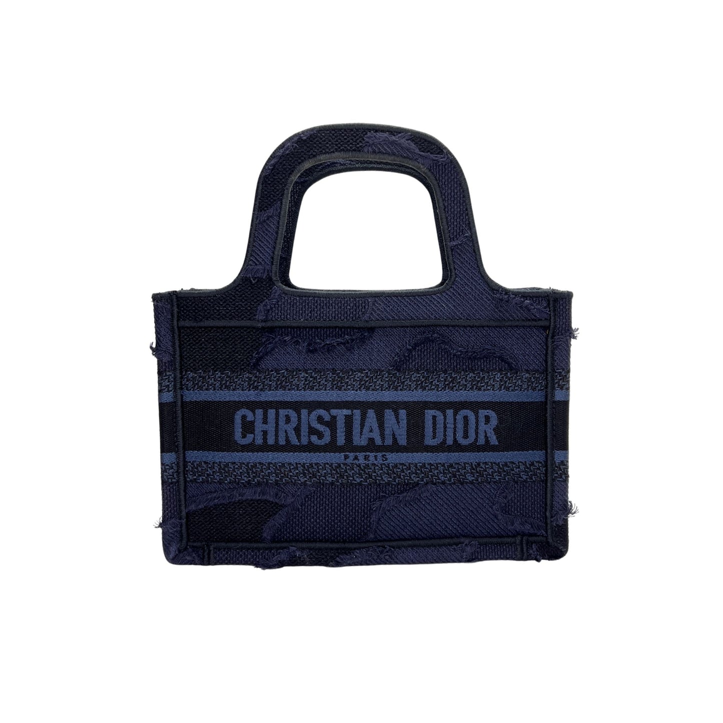 Book Tote Mini Navy Tote Bag in Jacquard