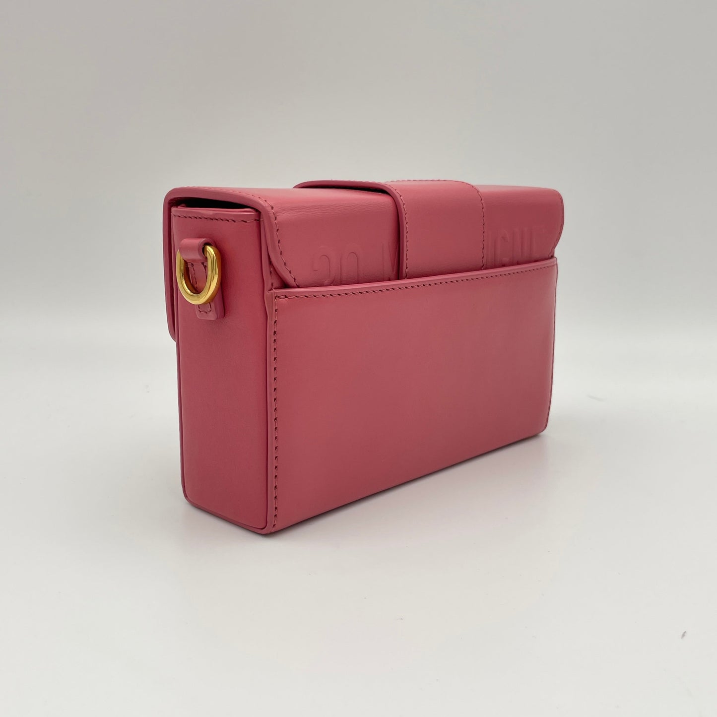 30 Montaigne Box Micro Pink Crossbody Bag in Calfskin, Gold hardware