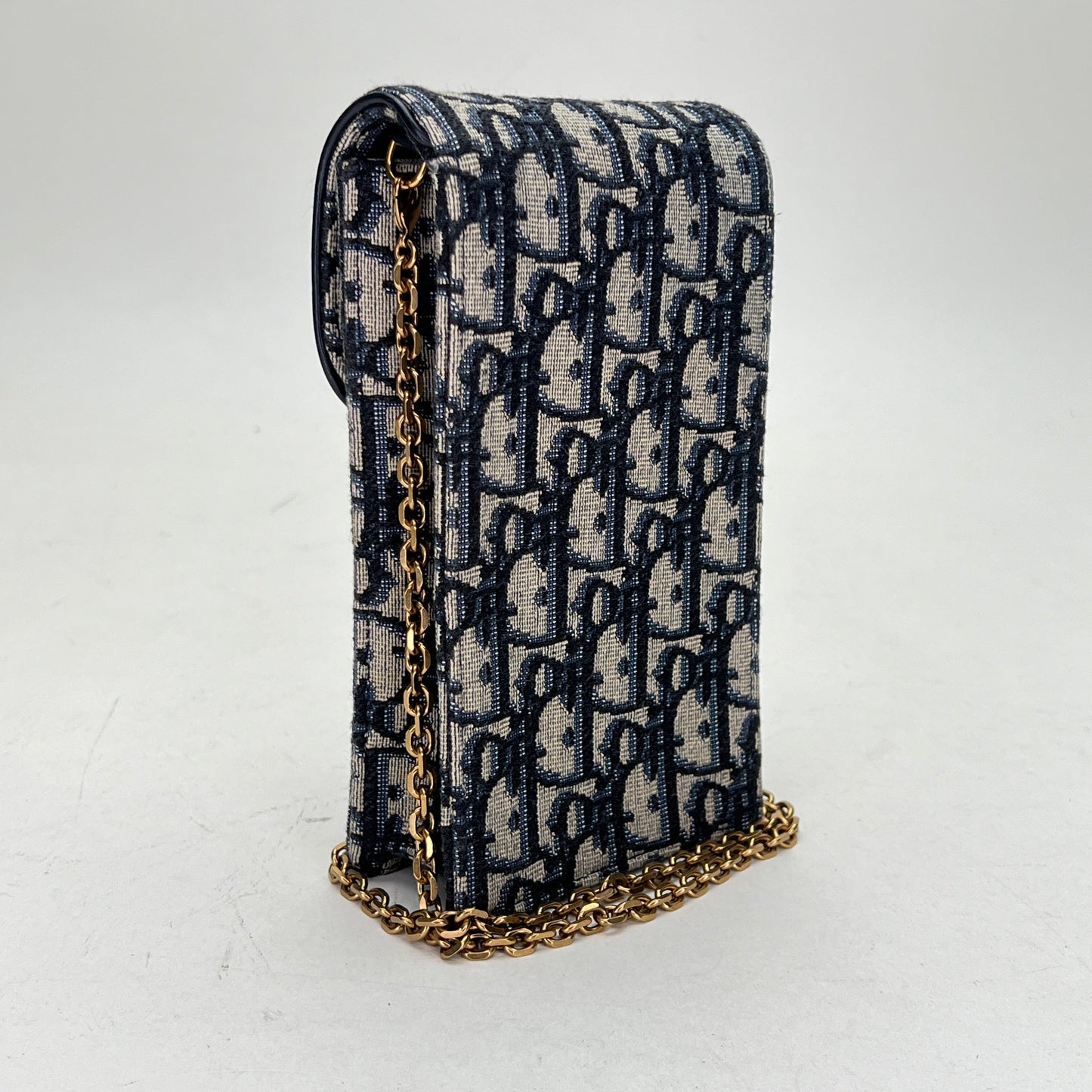 Dior Oblique Navy Crossbody Bag in Jacquard, Gold hardware