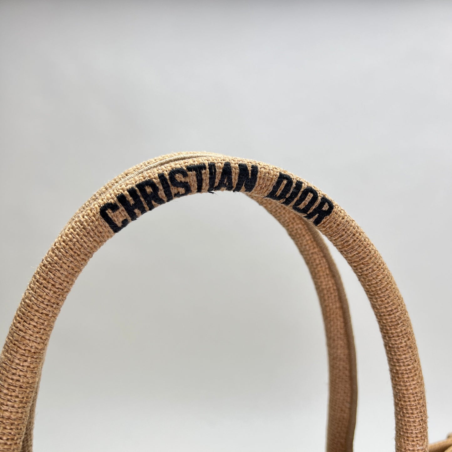 Book Tote Jute Embroidered Medium Brown Tote Bag in Canvas