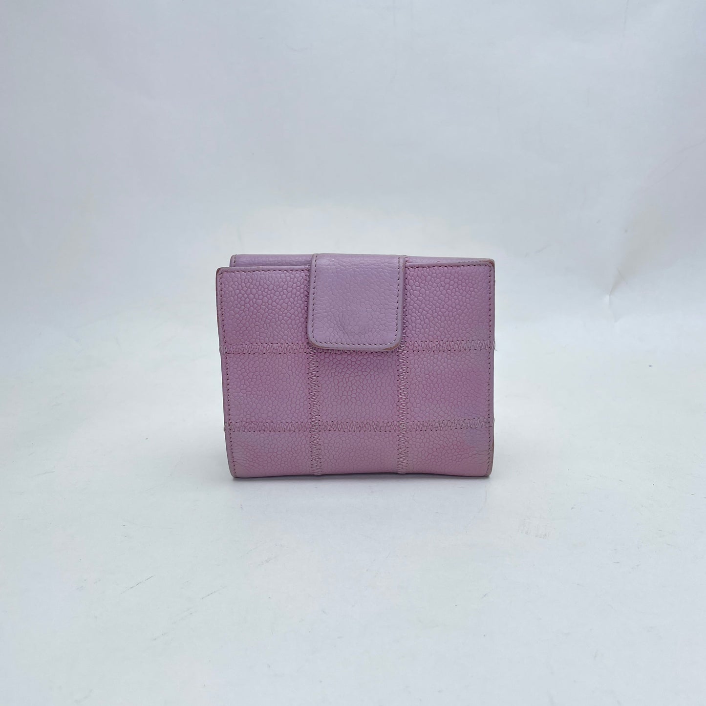 Classic Flap Pink Wallet in Caviar Leather, Silver hardware