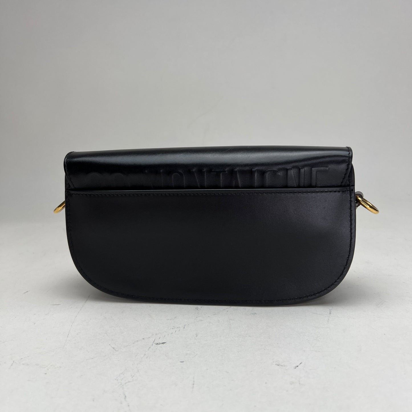 Bobby East West Black Crossbody Bag in Calfskin, Gold hardware