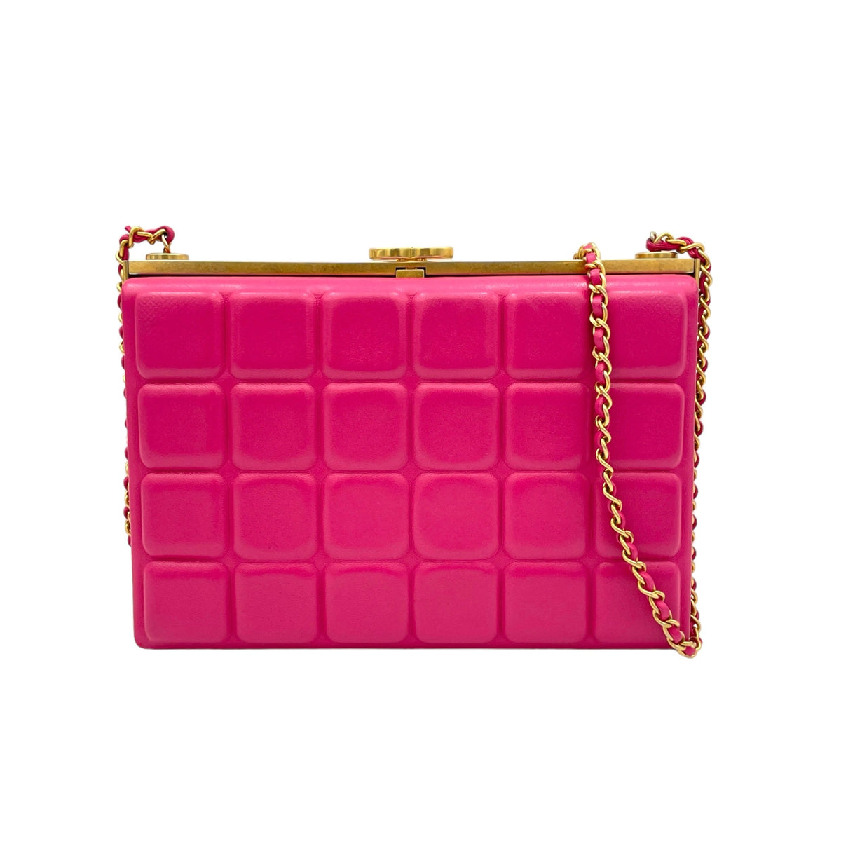 Choco Bar Pink Vanity Bag in Lambskin, Gold hardware