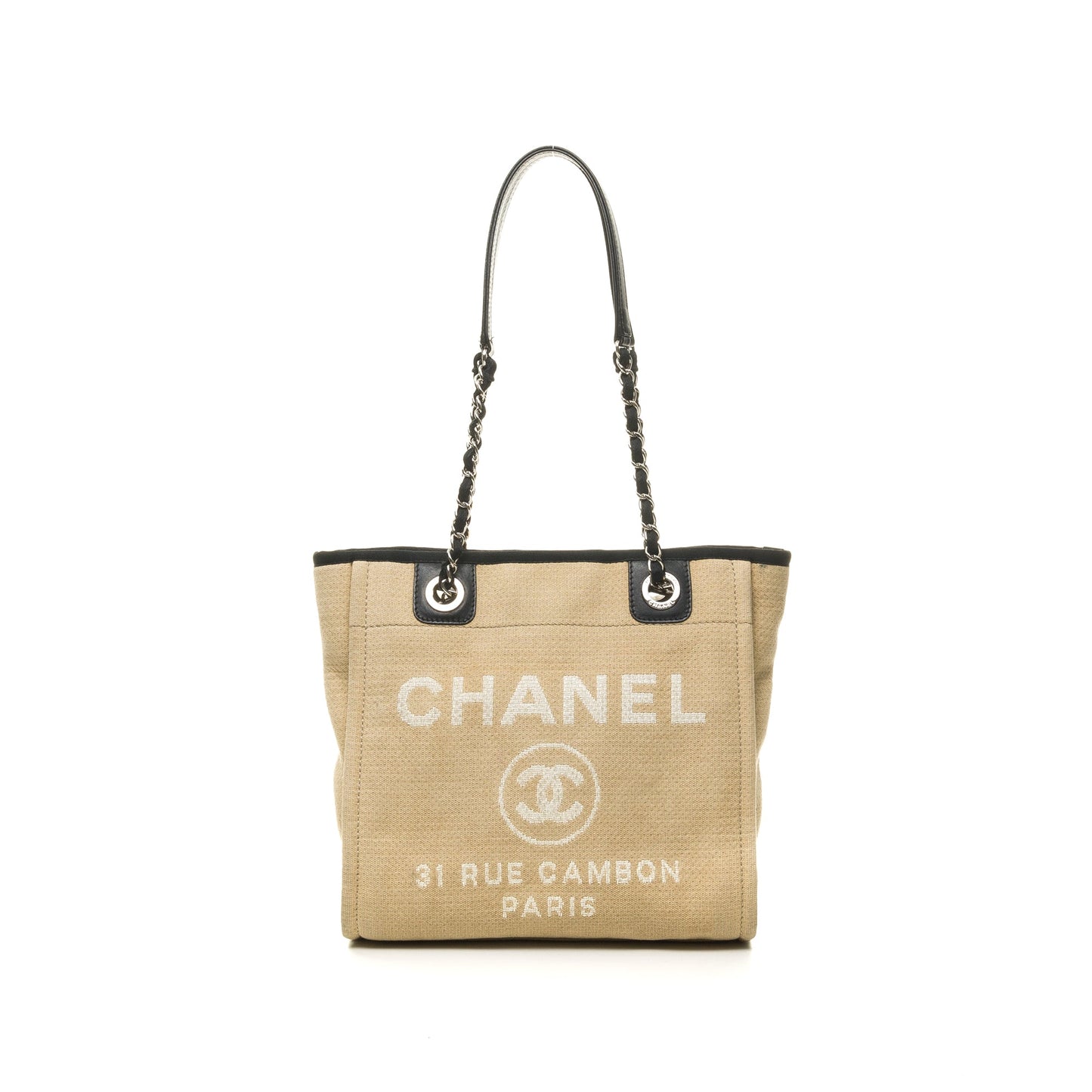 Deauville Small Cream Shoulder Bag in Others, Silver hardware