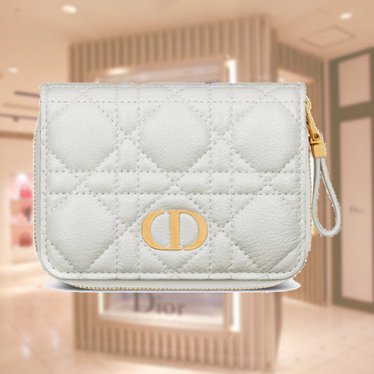 DIOR CARO COMPACT ZIPPED WALLET