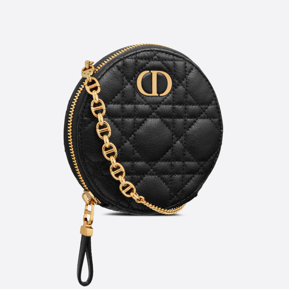 DIOR CARO ROUND POUCH WITH CHAIN